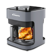 POWERPAC PPAF345 TEMPERED GLASS AIR FRYER W/HOT AIR FLOW SYSTEM 4.8L, 1400W-ម៉ាស៊ីនបំពងមិនប្រើខ្លាញ់