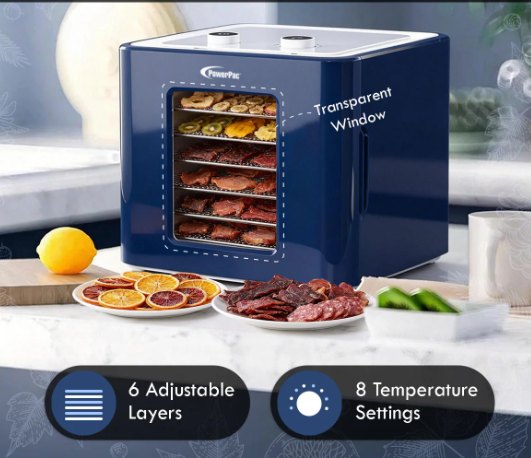 POWERPAC PPT512 FOOD DEHYDRATOR 5 LAYERS, 370-450W-ម៉ាស៊ីនសំងួតម្ហូប5ថ្នាក់