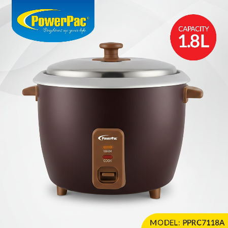 POWERPAC PPRC7118A RICE COOKER 1.8L-ឆ្នាំងដាំបាយ 1.8L