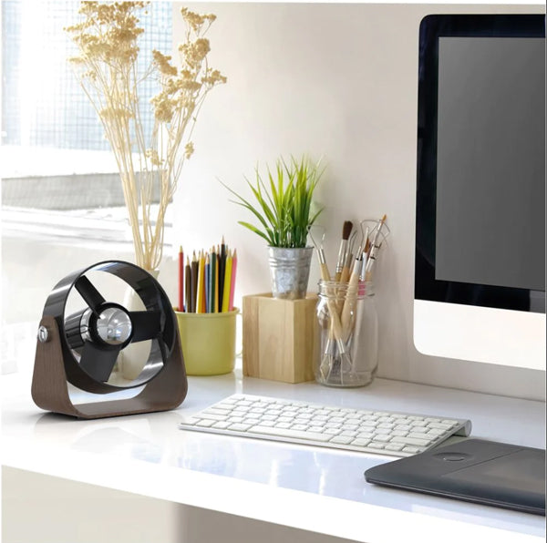 SHARPER IMAGE SBS2 USB SOFT BLADE FAN MEDIUM WALNUT - កង្ហាប្រើដុយយូអេសប៊ី