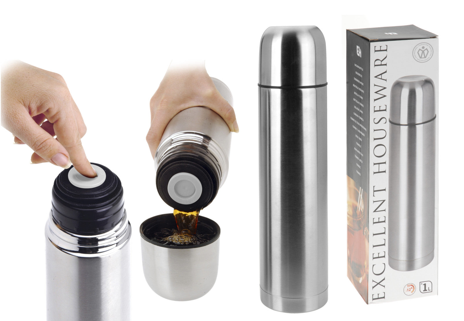 KOOPMAN 170700000 VACUUM FLASK 1 LITER RVS - Home-Fix Cambodia