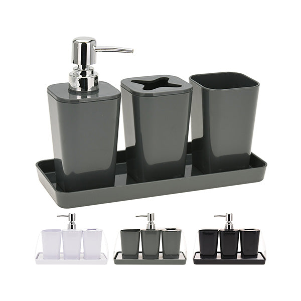 BATHROOM SOLUTIONS 314418640 BATHROOM SET OF 4PCS 3ASS CLR - Home-Fix Cambodia