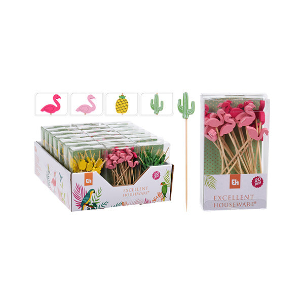 EXCELLENT HOUSEWARE 408800080 COCKTAIL STICK SET 20PCS 3ASS - Home-Fix Cambodia