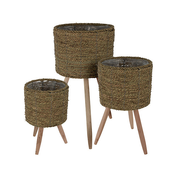 KOOPMAN 430000510 FLOWERPOT NATUREL SET OF 3PCS - Home-Fix Cambodia