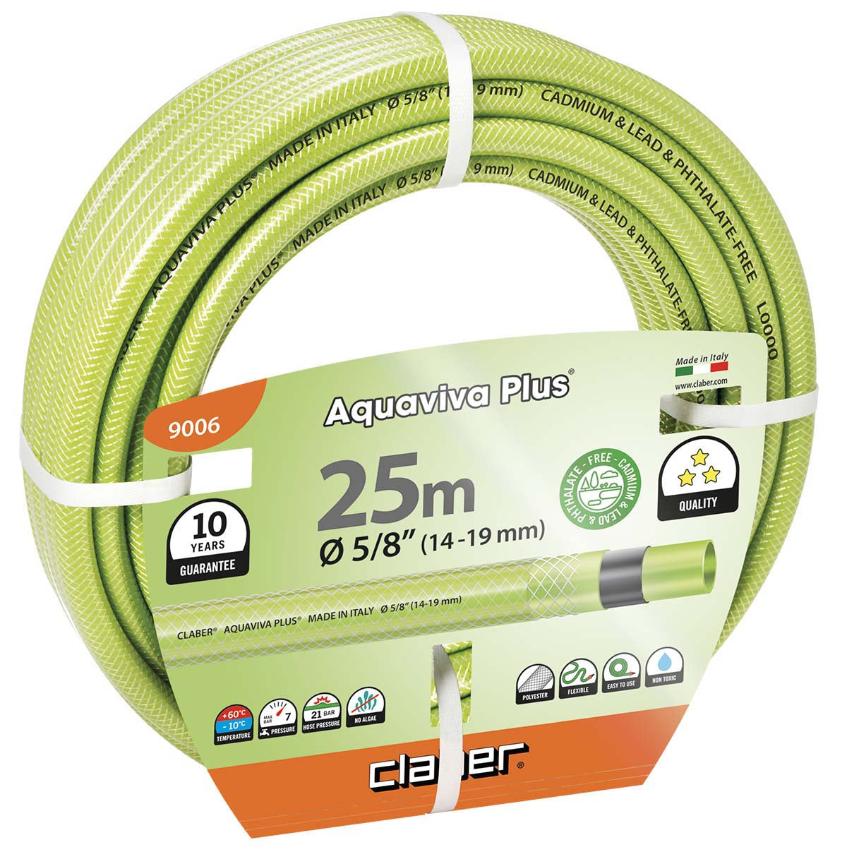 CLABER SL-C9006 AQUAVIVA PLUS 5/8 HOSE 25M<br>ទុយោទឹក 25m - Home-Fix Cambodia