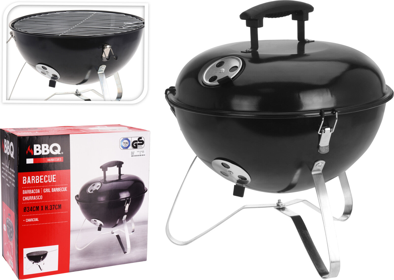 KOOPMAN C80216030 BBQ SPHERICAL SHAPE 37CM BLACK - Home-Fix Cambodia