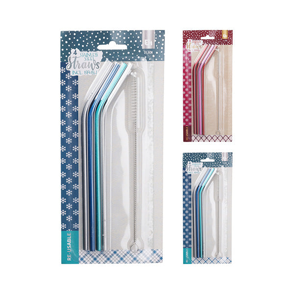 EXCELLENT HOUSEWARE CY4651270 DRINKING STRAWS SET 5PCS 2ASS - Home-Fix Cambodia