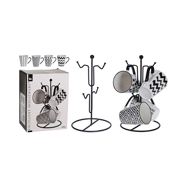 EXCELLENT HOUSEWARE DN1800570 MUG 310CC STONEWARE SET 4PCS - Home-Fix Cambodia