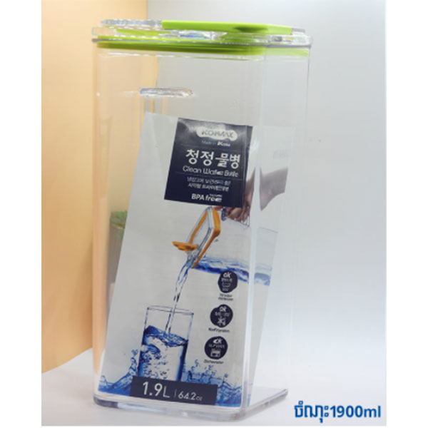 KOMAX CRYSTAL WATER BOTTLE 1.9L (GREEN)