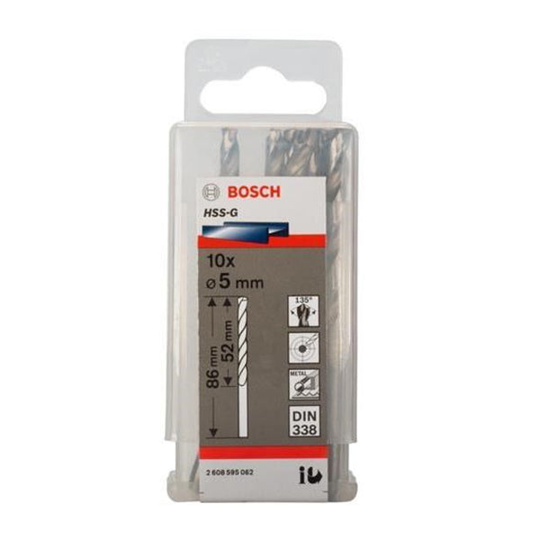 BOSCH HSS-G METAL DRILL BIT (5.0 MM X 10 PCS)<br>BOSCH  HSS-G ផ្លែស្វានដែក (5.0 មីលីម៉ែត្រ X 10 ដើម) - Home-Fix Cambodia