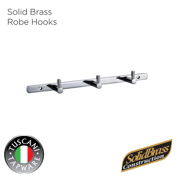 TUSCANI H3 3 HOOKS SOLID BRASS <br> ទំពក់ព្យួរសំលៀកបំពាក់ - Home-Fix Cambodia