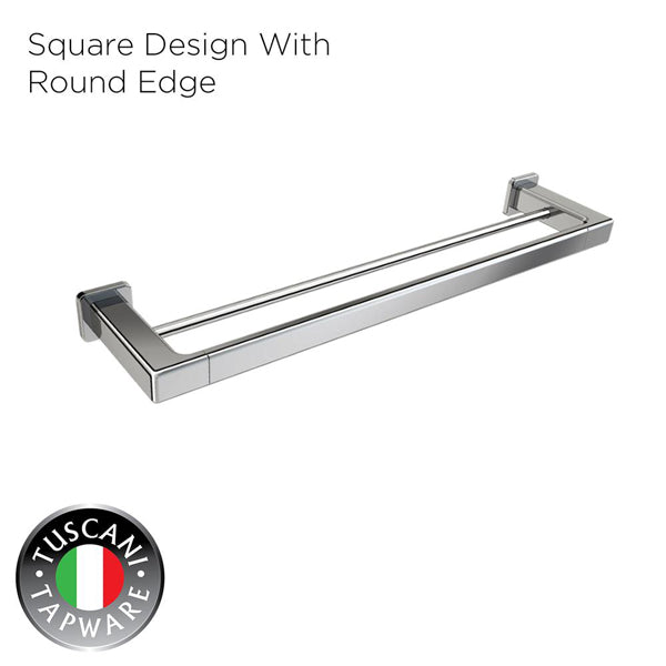 TUSCANI Q6DB (60CM) DOUBLE TOWEL BAR CORNER <br> ធ្នើរដាក់កន្សែង - Home-Fix Cambodia