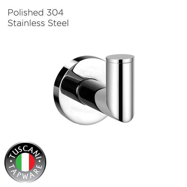 TUSCANI C1RH ROBE HOOK 304STAINLESS STEEL MIRROR POLISH <br> ឧបករណ៍សំរាប់ព្យួរសំលៀកបំពាក់ - Home-Fix Cambodia