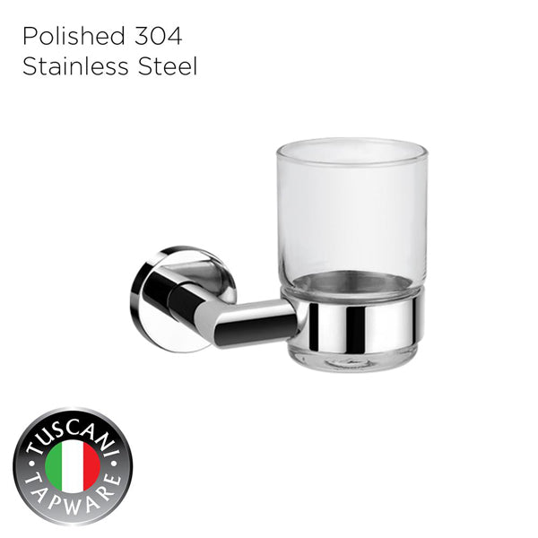 TUSCANI C2TH TUMBLER HOLDER 304STAINLESS STEEL MIRROR POLISH <br> កែវដាក់សំភារៈក្នុងបន្ទប់ទឹក - Home-Fix Cambodia
