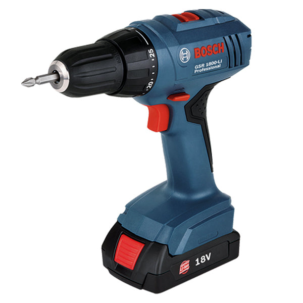 BOSCH GSR 1800 LI V2016 CORDLESS DRILL DRIVER<br>BOSCH GSR 1800 LI V2016 ម៉ូទ័រស្វាន ប្រើថ្មសាក - Home-Fix Cambodia