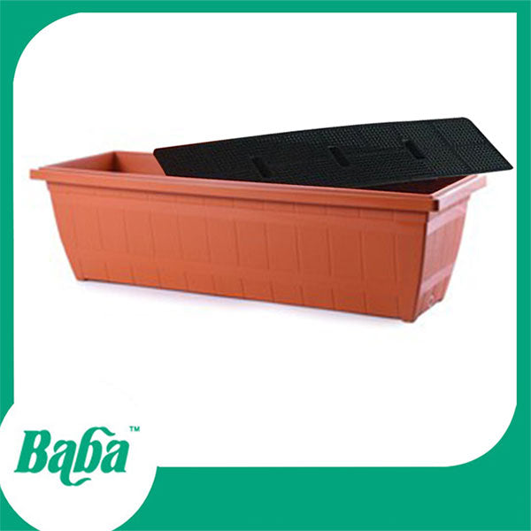 BABA 518 PLANTER BOX BROWN<br>ផើងដាំផ្ការាងទ្រវែង ពណ៌ត្នោត