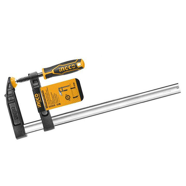 INGCO HFC020802 F CLAMP WITH PLASTIC HANDLE 80*300MM<br>F夹, 橡胶手柄, 300毫米