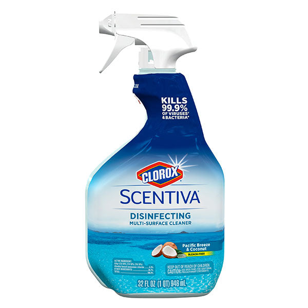 CLOROX SURFACE CLEANER PACIFIC BREEZE & COCONUT KILL OF VISUSES & BACTERIA 99.9% <br>ទឹកថ្នាំសំលាប់មេរោគ99.9%ខ្លិនដូង<br>表面清洁剂, 太平洋微风和椰子味, 杀病毒和细菌