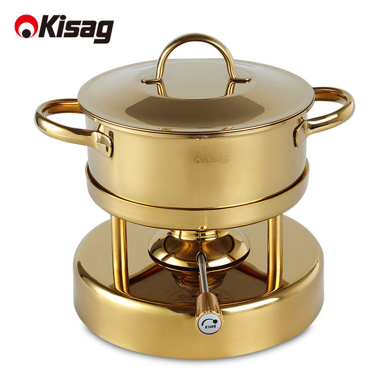 CN KISAG HOT POT SET GOLDEN (POT/SMALL GAS STOVES) - Home-Fix Cambodia