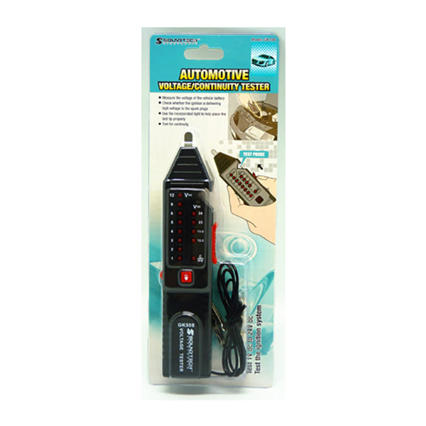 SOUNDTEOH GK-508 AUTO VOLTAGE CONTINUITY TESTER <br>  ឧបករណ៍តេសភ្លើង