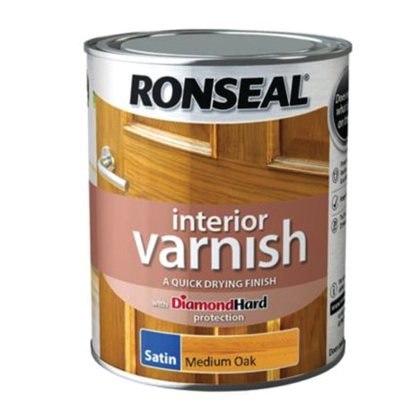 RONSEAL 36836 INT VARNISH MEDIUM OAK/S 750ML <br> វ៉ាសនីលាបឈើ (750 មីលីលីត្រ) - Home-Fix Cambodia