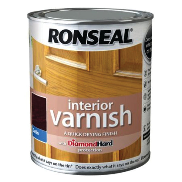 RONSEAL 36840 INT VARNISH DEEP MAHOGANY/S 750ML <br> វ៉ាសនីលាបឈើ (750 មីលីលីážáŸ’ážš) - Home-Fix Cambodia