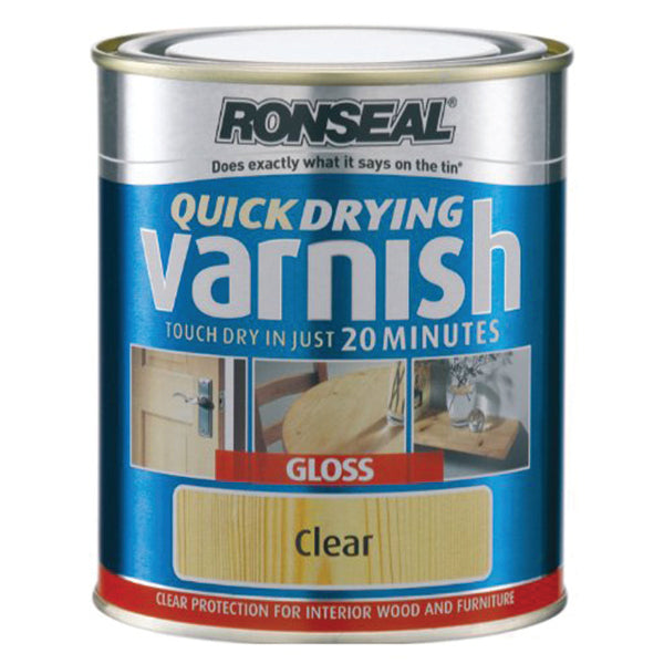 RONSEAL 34560 Q/DRY (GLOSS) WOOD FINISH 750ML <br> ថ្នាំលាបឈើ (750 មីលីលីត្រ)