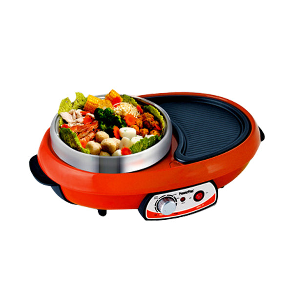 POWERPAC PPSB202 STEAMBOAT & BBQ<br>ឆ្នាំងស៊ុប និង អាំងសាច់ - Home-Fix Cambodia