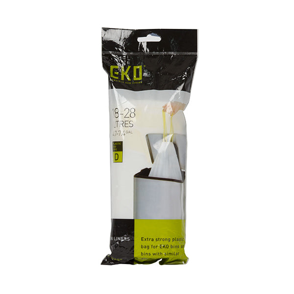 EKO EK33704 DRAWSTRING BIN LINERS D 18-28L <br> ថង់ច្រកសំរាម D 18-28 លីត្រ