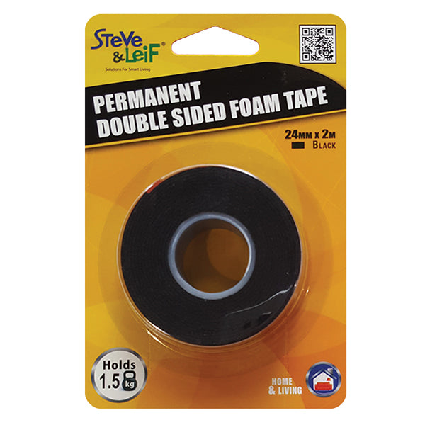 S&L SL-4459 PERMANENT FOAM TAPE BLISTER PK BLACK (24MMX2M) <br> ស្កុážáž˜áž»ážáž–ីរ - Home-Fix Cambodia