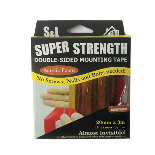 S&L SL-4480 ACRYLIC DS T CLEAR (20MMX3M) <br> ស្កុតមុខពីរពណ៌ថ្លា - Home-Fix Cambodia