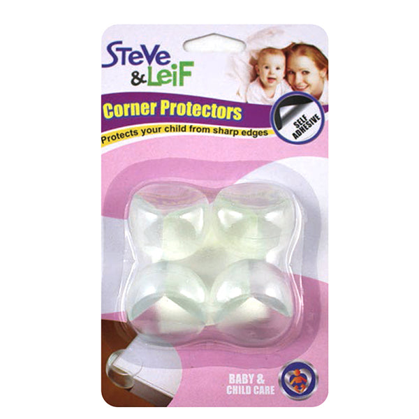 S&L SL-B1963 ROUND CORNER PROTECTORS CLEAR 4PCS <br> ជ័រទន់ការពារជ្រុងតុ