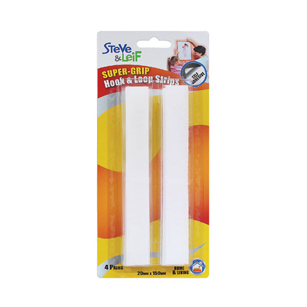 S&L SL-709 SUPERGRIP HOOK AND LOOP STRIPS WHITE 4 SETS <br> ស្កុážáž˜áž»ážáž–ីរអាចប្រើបក/បិទ - Home-Fix Cambodia