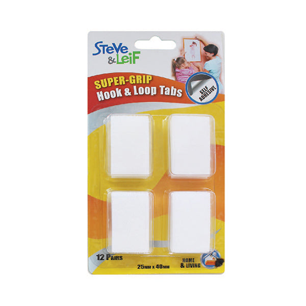 S&L SL-711 SUPERGRIP HOOK AND LOOP TABS WHITE <br> ស្កុážáž˜áž»ážáž–ីរអាចប្រើបក/បិទ - Home-Fix Cambodia