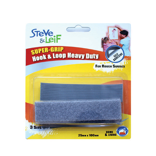 S&L SL-712 SUPERGRIP HEAVY DUTY HOOK AND LOOP STRIPS GREY 4 SETS <br> ស្កុážáž˜áž»ážáž–ីរអាចប្រើបក/បិទ - Home-Fix Cambodia