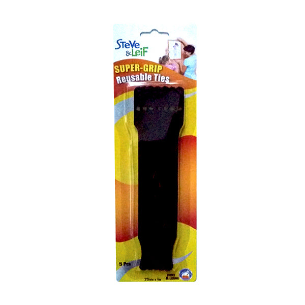 S&L SL-713 SUPERGRIP USABLE CABLE TIES BLACK 5PCS <br> ខ្សែរុំខ្សែភ្លើងឲ្យមានសណ្តាប់ធ្នាប់ - Home-Fix Cambodia