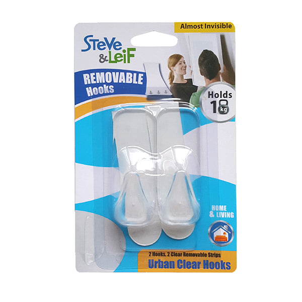 S&L SL-H2012 REMOVABLE HOOKS CLEAR (M) 2PCS <br> ទម្ពក់ព្យួរពណ៏ថ្លា - Home-Fix Cambodia