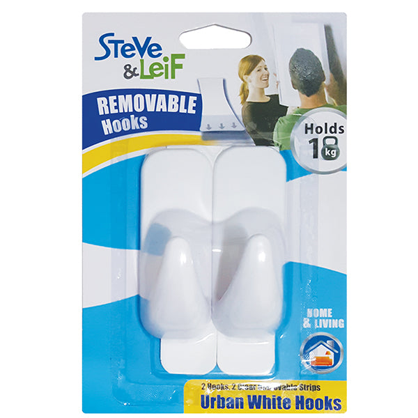 S&L SL-H2012W REMOVABLE HOOKS WHITE (M) 2PCS <br> ទម្ពក់ព្យួរពណ៏ស - Home-Fix Cambodia