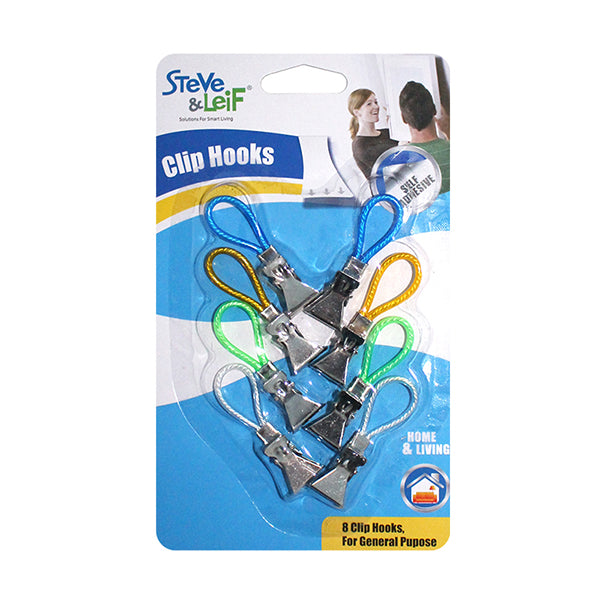 S&L SL-2025 CLIP HOOKS 8PCS <br> ទម្ពក់ព្យួរ - Home-Fix Cambodia
