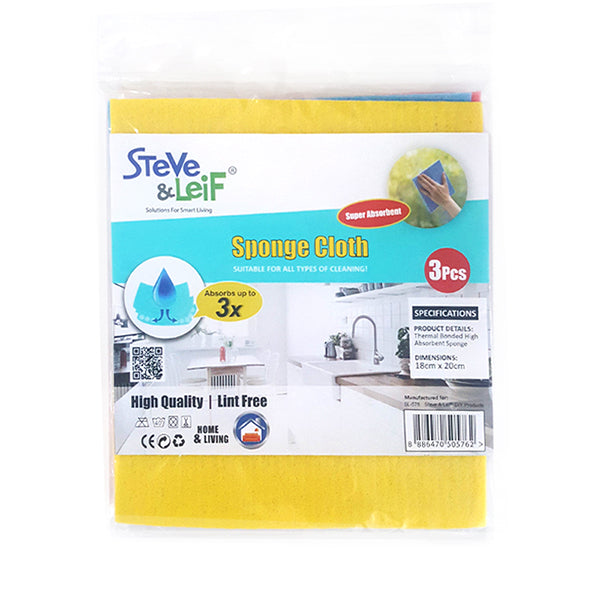 S&L SL-576 SPONGE CLEANING CLOTH 3PCS <br> កំណាត់ជូតសំអាត - Home-Fix Cambodia