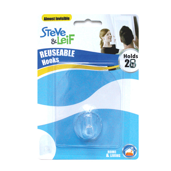 S&L SL-H2013 REUSABLE HOOK TRANSPARENT 1PC <br> ទម្ពក់ព្យួរ - Home-Fix Cambodia