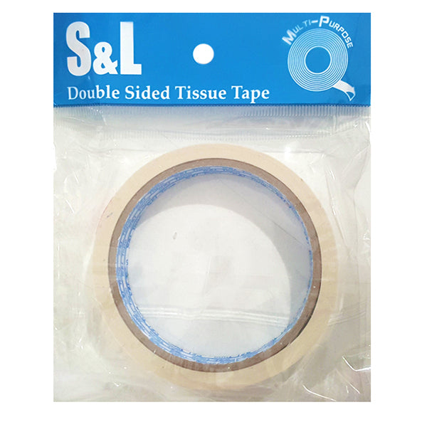 S&L SL-4443 DOUBLE-SIDED TISSUE TAPE (24MMX10M) <br> ស្កុតមុខពីរក្រដាស - Home-Fix Cambodia