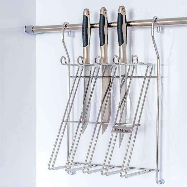 EXCEL EKWR0011-SUS304-L400MM ITALIAN SERIES SUS304 KNIFE HOLDER RACK<br>ធ្នើសម្រាប់ដាក់កាំបិហ- Home-Fix Cambodia