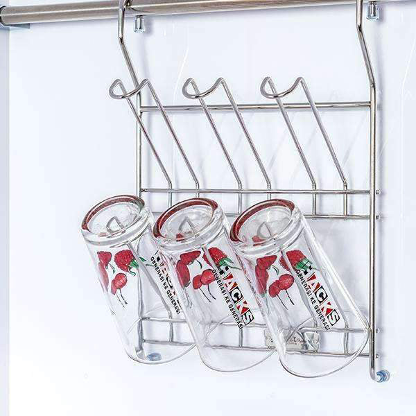 EXCEL EKWR0010-SUS304-L400MM ITALIAN SERIES SUS304 CUP HOLDER W/HANGING<br>ធ្នើសម្រាប់ដាក់កែវ - Home-Fix Cambodia