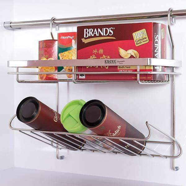 EXCEL EKWR0019-SUS304-L470MM ITALIAN SERIES SUS304 2TIER DOUBLE RACK<br>ធ្នើរសម្រាប់ដាក់សំភារៈប្រើប្រាស់ - Home-Fix Cambodia
