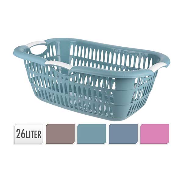 KOOPMAN Y54230090 LAUNDRY BASKET PASTEL PETROL 26L<br>កន្ážáŸ’រកដាក់សំលៀកបំពាក់ប្រឡាក់  ចំណុះ26លីážáŸ’ážš - Home-Fix Cambodia