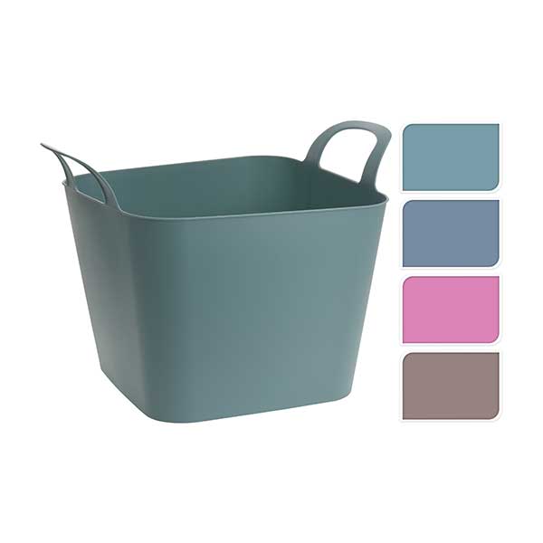 KOOPMAN Y54230280 BUCKET FLEXIBLE PIGEON BLUE 36L<br>កន្ត្រកដាក់សំលៀកបំពាក់ ចំណុះ36លីត្រ - Home-Fix Cambodia