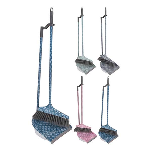 KOOPMAN 314418760 DUSTPAN AND BRUSH WITH LONG HANDLE PINK<br>ឧបករណ៏ចូកសំរាម និងអំបោសដងវែង - Home-Fix Cambodia
