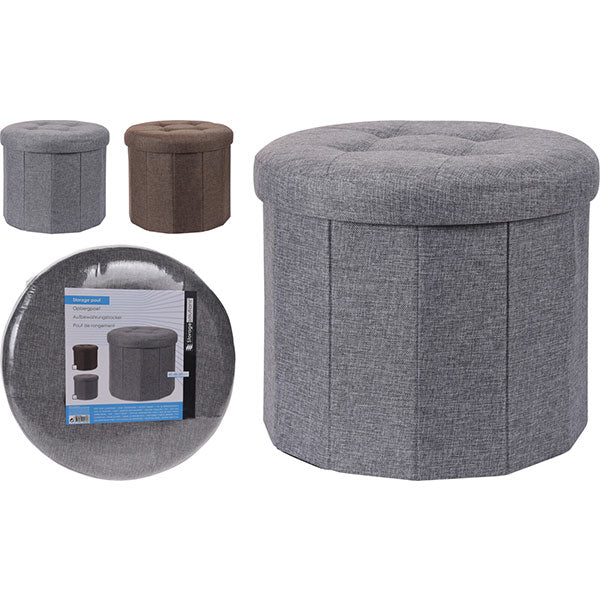 STORAGE SOLUTIONS CP8500910 OTTOMAN ROUND 45X45X39CM 2ASS