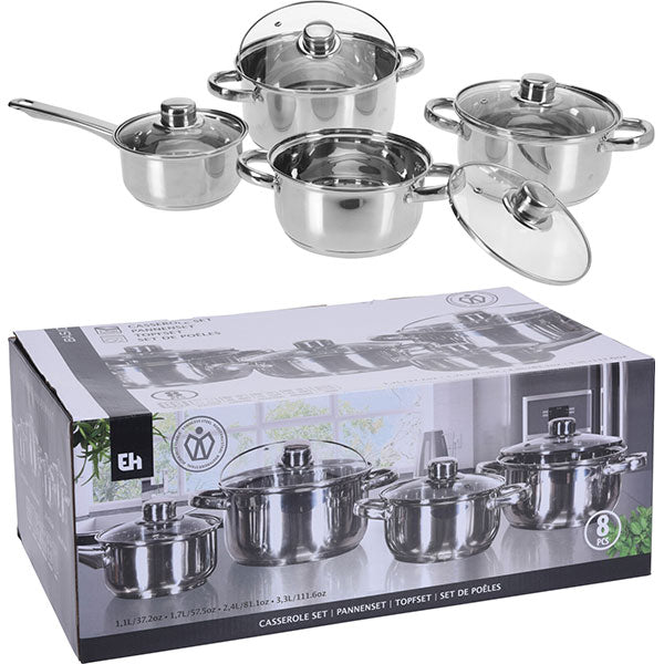 EXCELLENT HOUSEWARE CC3200010 CASSEROLE SET (8PCS)